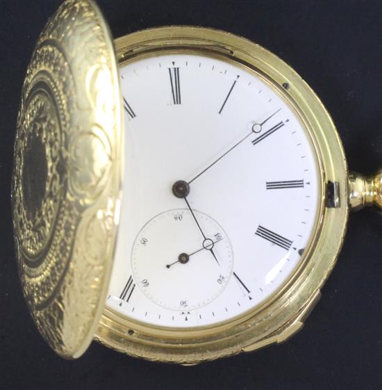 A rare 19th century 18ct gold Ramuz patent automatic hunter pocket watch, retailed by Charles Z. Binden, Panama,